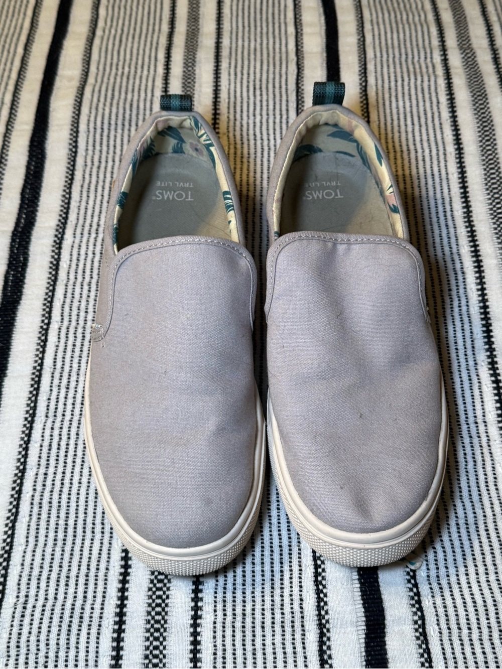 TOMS Slip-On Loafers in Light Gray